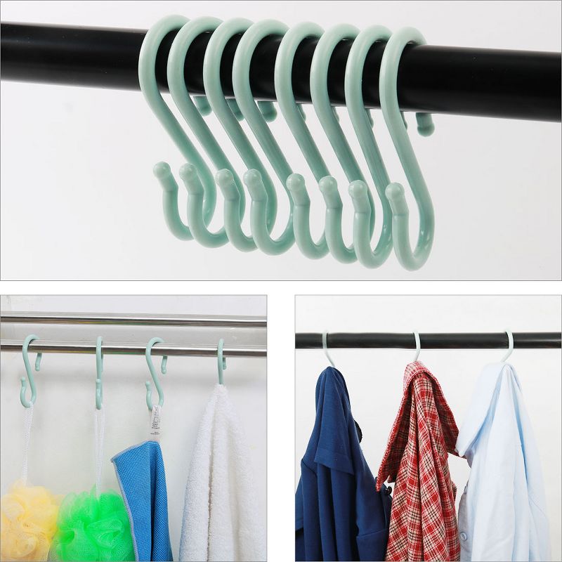 Unique Bargains Kitchen Bathroom Plastic S-Shaped Closet Holder Pots Coats Towels Hanging Hooks Hanger 24 Pcs, 2 of 4
