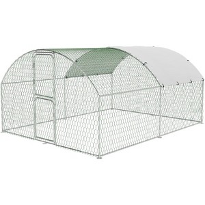 Acekool Large Metal Chicken Coop 9.8x6.5x6.5ft, Walk-in Outdoor Poultry Cage with UV Cover, Double Doors, Round Roof, for Hens, Ducks, Farm Backyard - 1 of 4