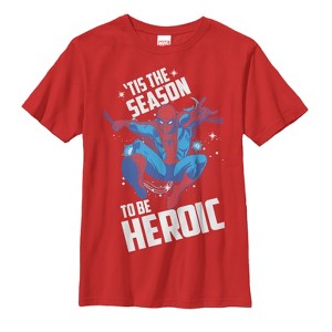 Boy's Marvel Christmas Spider-Man Heroic Season T-Shirt - 1 of 3