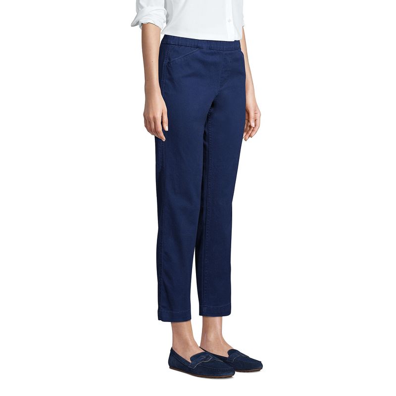 Lands' End Women's Mid Rise Pull On Chino Crop Pants, 5 of 8