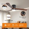 YUHAO  Smart Integrated Dimmable LED Modern and Farmhouse Flush Mount Ceiling Fan with Light,Works with Alexa and Google Assistant - 3 of 4