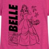 Girls' - Disney Princess - Belle Fitted Short Sleeve Graphic T-Shirt - 2 of 4