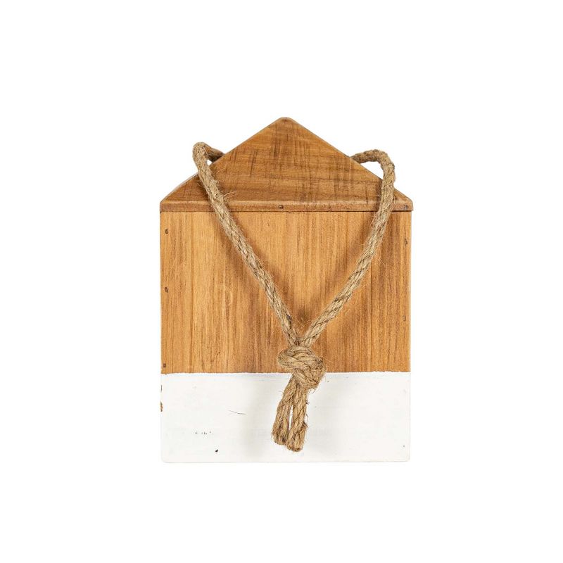 Color Block Buoy Accent White Wood, MDF & Jute by Foreside Home & Garden, 1 of 10