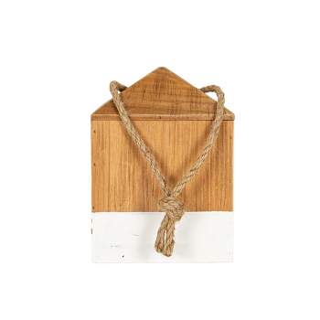 Color Block Buoy Accent White Wood, MDF & Jute by Foreside Home & Garden