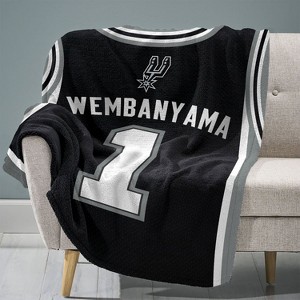 Sleep Squad San Antonio Spurs Victor Wembanyama 60 x 80 Raschel Plush Blanket - 1 of 4