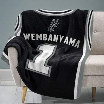 Sleep Squad San Antonio Spurs Victor Wembanyama 60 x 80 Raschel Plush Blanket