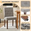 coucheta Upholstered Dining Chair, Button Backrest Chair, Wood Legs Chair, Comfortable Dining Chair, Linen Upholstered Chair - 2 of 4