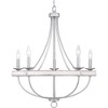 Progress Lighting Gulliver 5-Light Chandelier, Galvanized Finish, Wood Grained Texture Shade - 4 of 4