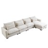 157.5" Corduroy Cloud L-Shaped Modular Sectional Sofa with Deep Seat & Storage Ottoman - 4 of 4