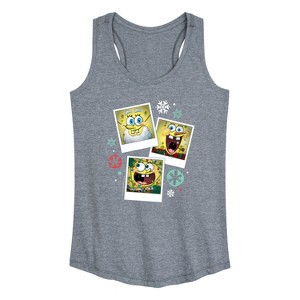 Women's - SpongeBob SquarePants - Christmas Photo Collage Graphic Racerback Tank - 1 of 4