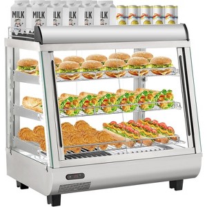 Commercial Food Warmer Display Case, 3 Tier Electric Heated Display Cabinet, Commercial Food Warmer with Adjustable Shelves, Glass Sliding Doors - 1 of 4