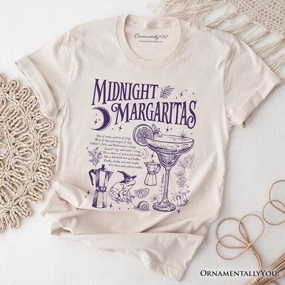 Midnight Margaritas Halloween T-Shirt, Whimsical Tee for Drinking Witches Natural XL