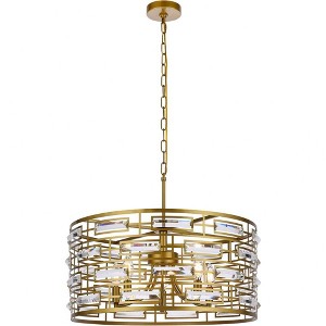 Elegant Lighting Kennedy 5 - Light Pendant in  Brass - 1 of 4