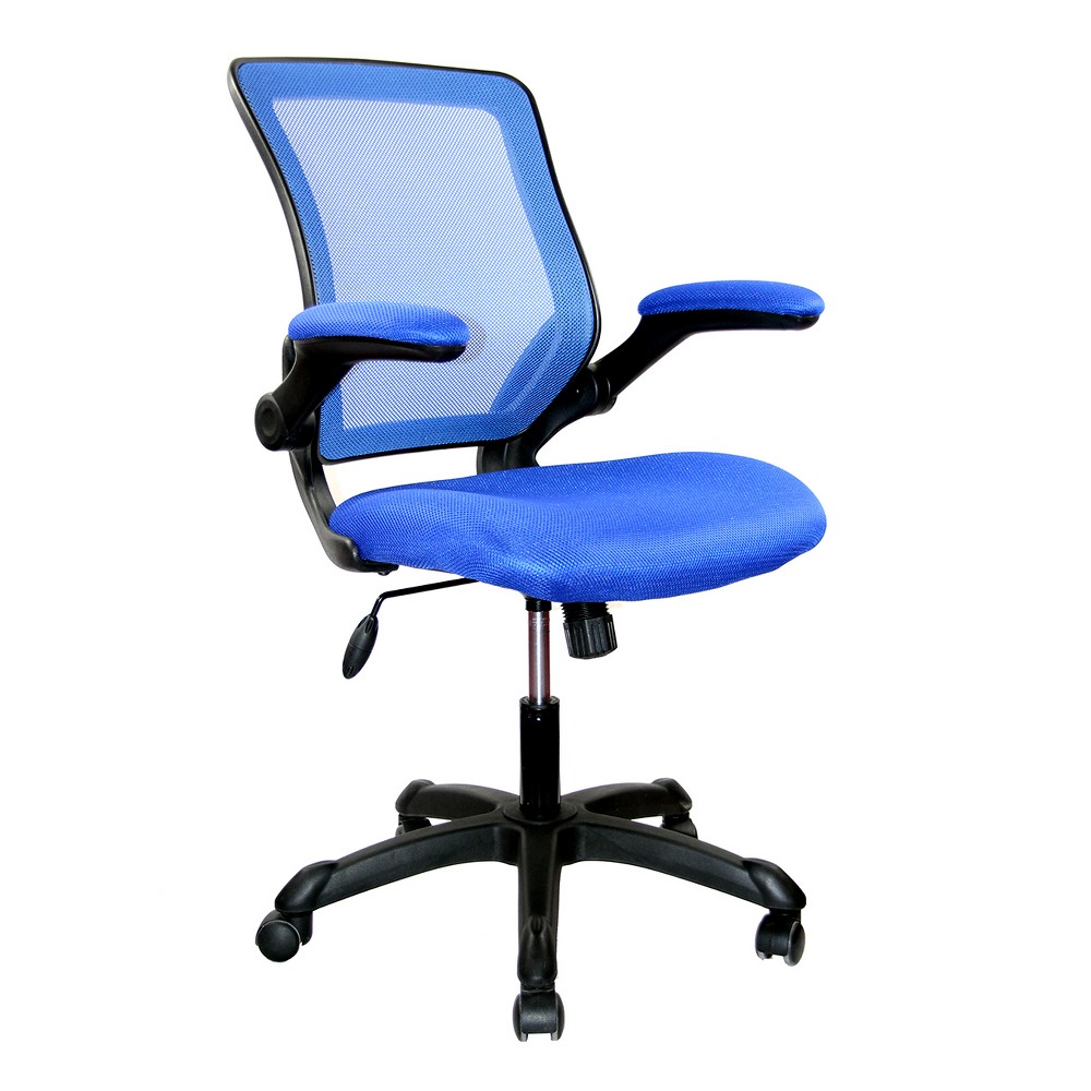 Photos - Computer Chair Mesh Task Office Chair with Flip Up Arms Blue - Techni Mobili