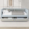 NicBex Twin/Full Size Upholstery Daybed with 2 Drawers for Bedroom,Living Room,Apartment,Blue - 2 of 4