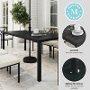 Martha Stewart Lily Pond 72" Indoor-Outdoor Patio Table with Slatted Top and Steel Frame in Black - 4 of 4