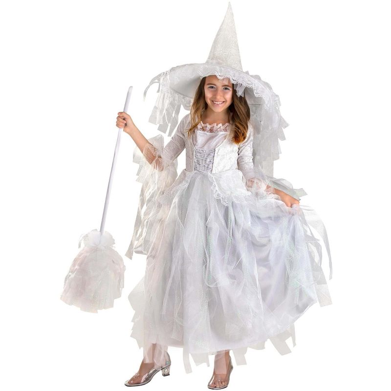 HalloweenCostumes.com Girl's White Witch Costume, 3 of 10