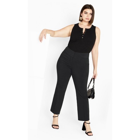 AVENUE | Women's Plus Size Super Stretch Crop Pant - black - 20W