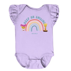 The Juniper Shop Mini Smiley Keep On Smiling Rainbow Flutter Sleeve Bodysuit - 1 of 4
