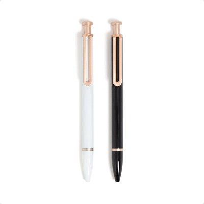 thumbnail image 2 of 100-Pack Gold Metal Ballpoint Pens - Retractable Black Ink Stamping Pens For Office, Wedding & Business Events 2 of 11