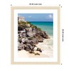 Kate and Laurel Framed Art Tulum Ruins Mexico Seascape by Stephanie Klatt, 22x26, Woodgrain Stripe Blonde - 2 of 4