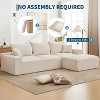 110" Modular Cloud Sofa, L-Shaped Sectional with Chaise, Plush Chenille/Corduroy Fabric, Deep Seat, No Assembly Needed, for Living Room & Apartments - 4 of 4