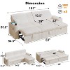 Vipbear 101" Sectional Sleeper Sofa Bed with Pull Out Bed, Reclining Backrest/Reversible Storage Chaise/USB Ports/Cup Holders, Plush Corduroy - 2 of 4