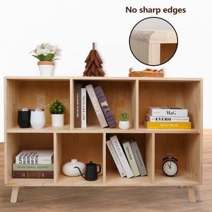 KWPZQEB Solid Pine Wood Storage Cabinet, Block Storage Cabinet, Wooden Book Shelf for Furniture, Home Decor, Natural - 1 of 4