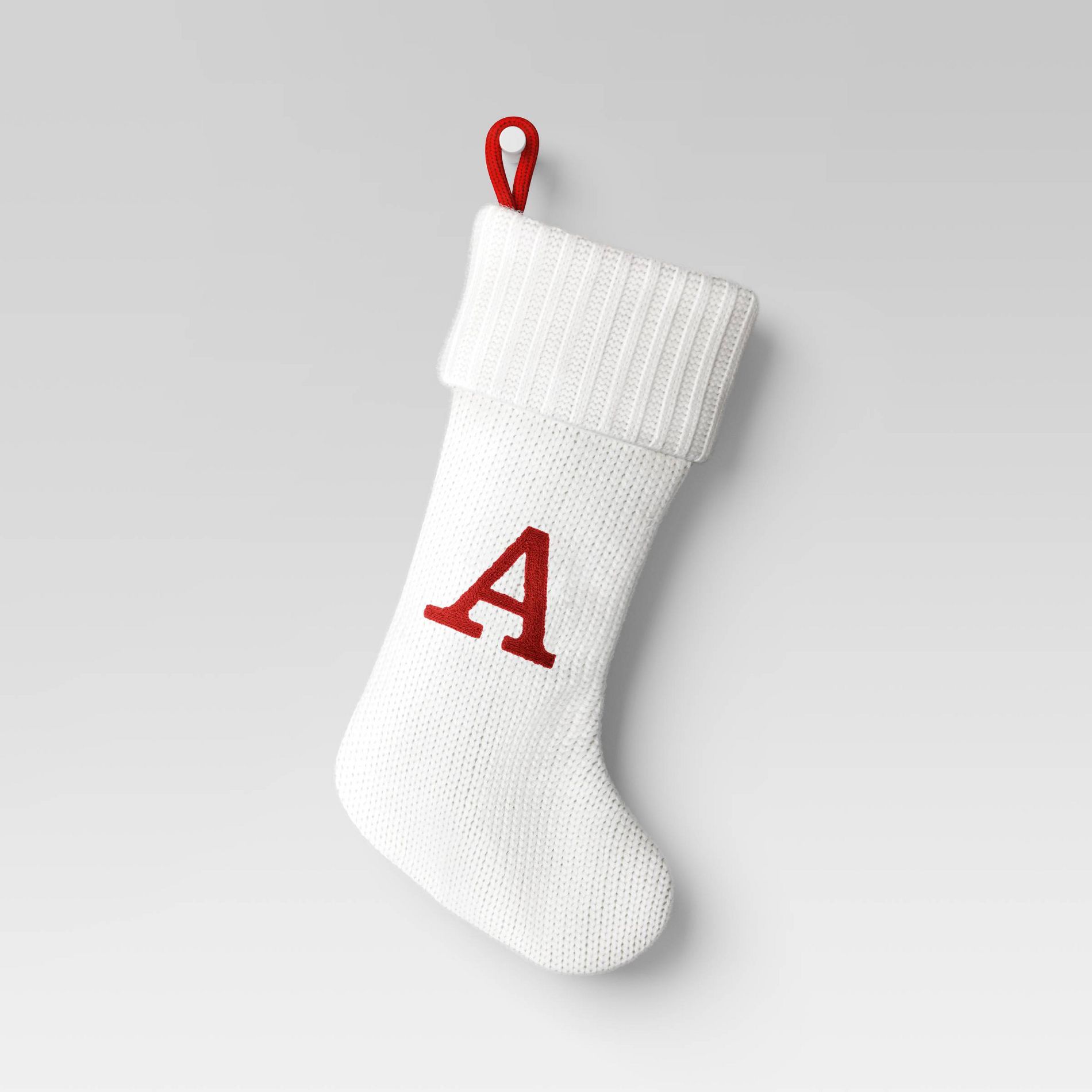 Knit Monogram Christmas Stocking White - Wondershop™