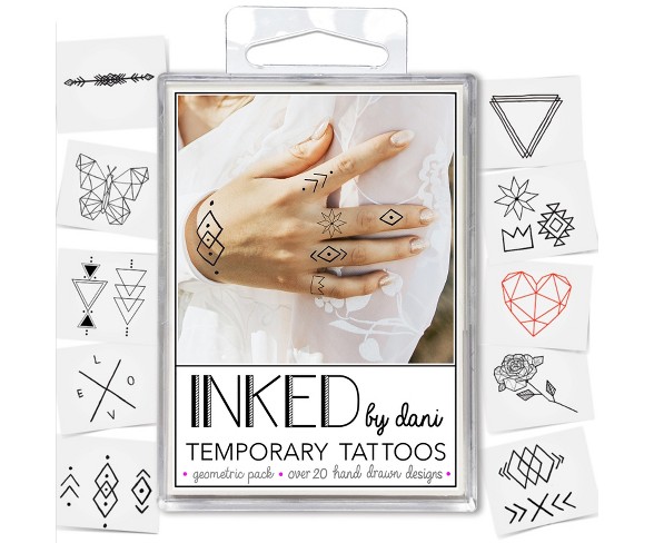 INKED by dani 20pk Geometric Temporary Tattoos