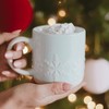 Snowflakes 14oz. Blue Stoneware Coffee Mug - 2 of 4