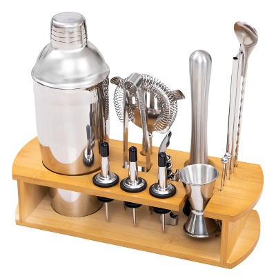 Set Da Cocktail 5 Pezzi In Acciaio Inox: Shaker 510 Ml, Colino, Jigger 15/30 Ml, Cucchiaio E Pestello, Kit Barista In Scatola Regalo