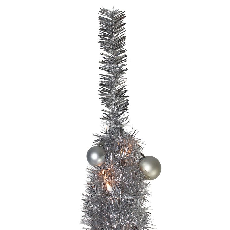 Northlight 6' Pre-Lit Silver Pre-Decorated Pop-Up Artificial Christmas Tree, 4 of 6
