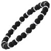 Steeltime Men's black lava/tiger eye and stainless steel beaded bracelet. Color Options: Brown, Black - 2 of 4