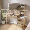 Vanity Desk, Makeup Vanity Desk with Mirror and Lights 3 Colors, 5 Drawers and 3 Storage Shelves - 4 of 4