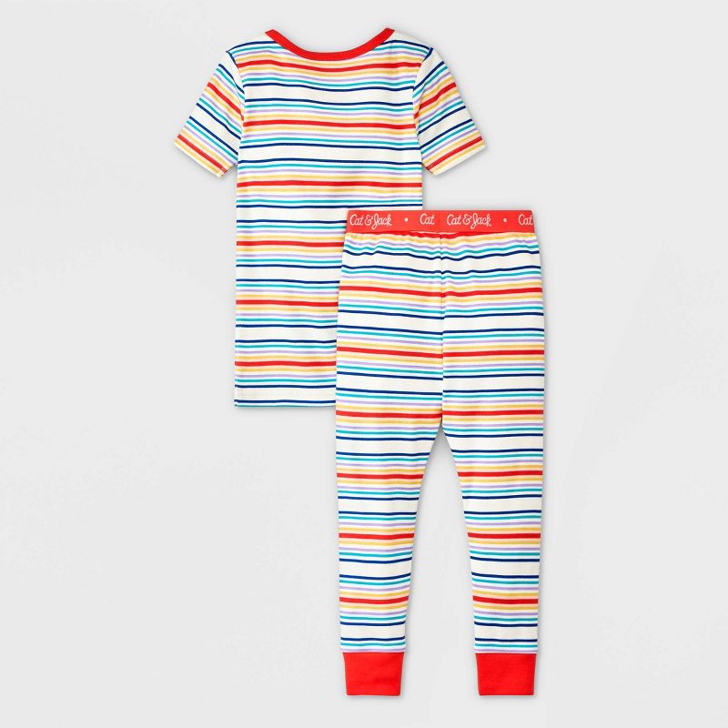 Toddler Boys&#39; 4pc Rainbow Stars &#38; Striped Pajama Set - Cat &#38; Jack&#8482; Blue, 3 of 5