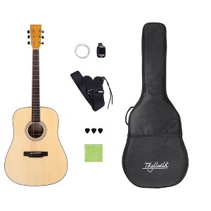 Monoprice SGI41 Spruce Top Steel String Acoustic Guitar - Natural With Complete Accessories and Gig Bag, Full‑size Dreadnought Body - Idyllwild Series - 1 of 4