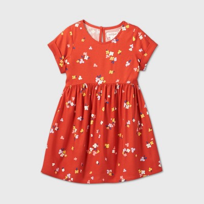 orange short sleeve dress