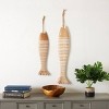 Set of 2 Wood Fish Wall Decors with Hanging Rope - Olivia & May: Nautical Carved Art, Jute Detail - 2 of 4