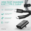 iHome 20W USB-C Wall Charger with 6ft USB-C to USB-C Cable, Fast Charging, Lightweight & Portable - 2 of 4