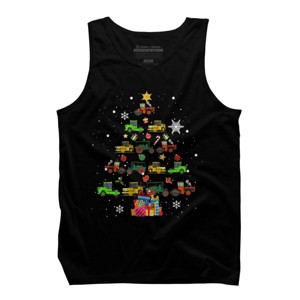 Men's Design By Humans Christmas Tractor Tree Gift Farmer Shirts Funny Tractor Xmas By VitMon Tank Top - 1 of 4