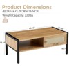 ALEXOUN 40.16Inch Coffee Table - Rattan Design Farmhouse Coffee Table with Storage,Easy to Clean - Center Table for Living Room, Bedroom,Office - 3 of 4