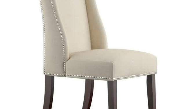 Set of 2 Harlow Wingback Dining Chair with Nailheads Oatmeal - Inspire Q, 2 of 7, play video
