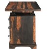 HomeRoots 54" Brown Live Edge Solid Wood Writing Desk With Three Drawers - 4 of 4