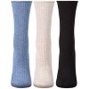 Memoi 3 Pair Women's Silky-Soft Roll-Top Crew Socks - 2 of 4