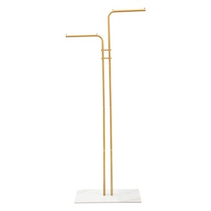 YIYIBYUS Freestanding Entryway Coats Rack with Stable for Coats, Hats, Scarves, Clothes, and Handbags - 1 of 4