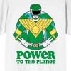 Power Rangers Green Ranger Power To The Planet Men's White T-shirt - 2 of 3