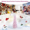 Tangkula 7FT Snow Flocked Christmas Tree, Pink Pencil Christmas Tree w/300 LED Lights & 8 Lighting Modes for Festival & Party Decoration - image 4 of 4