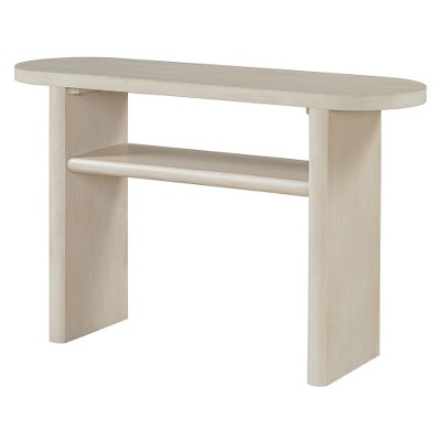 LIVAREEmlen Elegant Minimalist Console Table with Rounded Edges and Sturdy Shelf Design for Entryway, Living Room