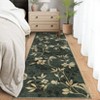 Washable Modern Leaves Printed Rug Non Slip Low Pile Rug Soft Botanical Pattern  Throw Floor Cover Foldable Indoor Carpet for Living Room Bedroom - 4 of 4
